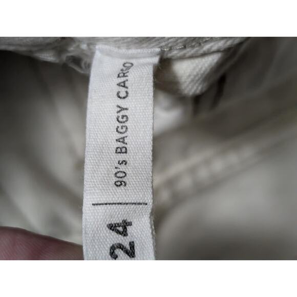 PacSun Women's Relaxed Fit Midrise 90s Baggy Cargo Pants Vanilla White Size 24 - Picture 3 of 6